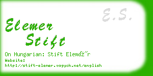 elemer stift business card